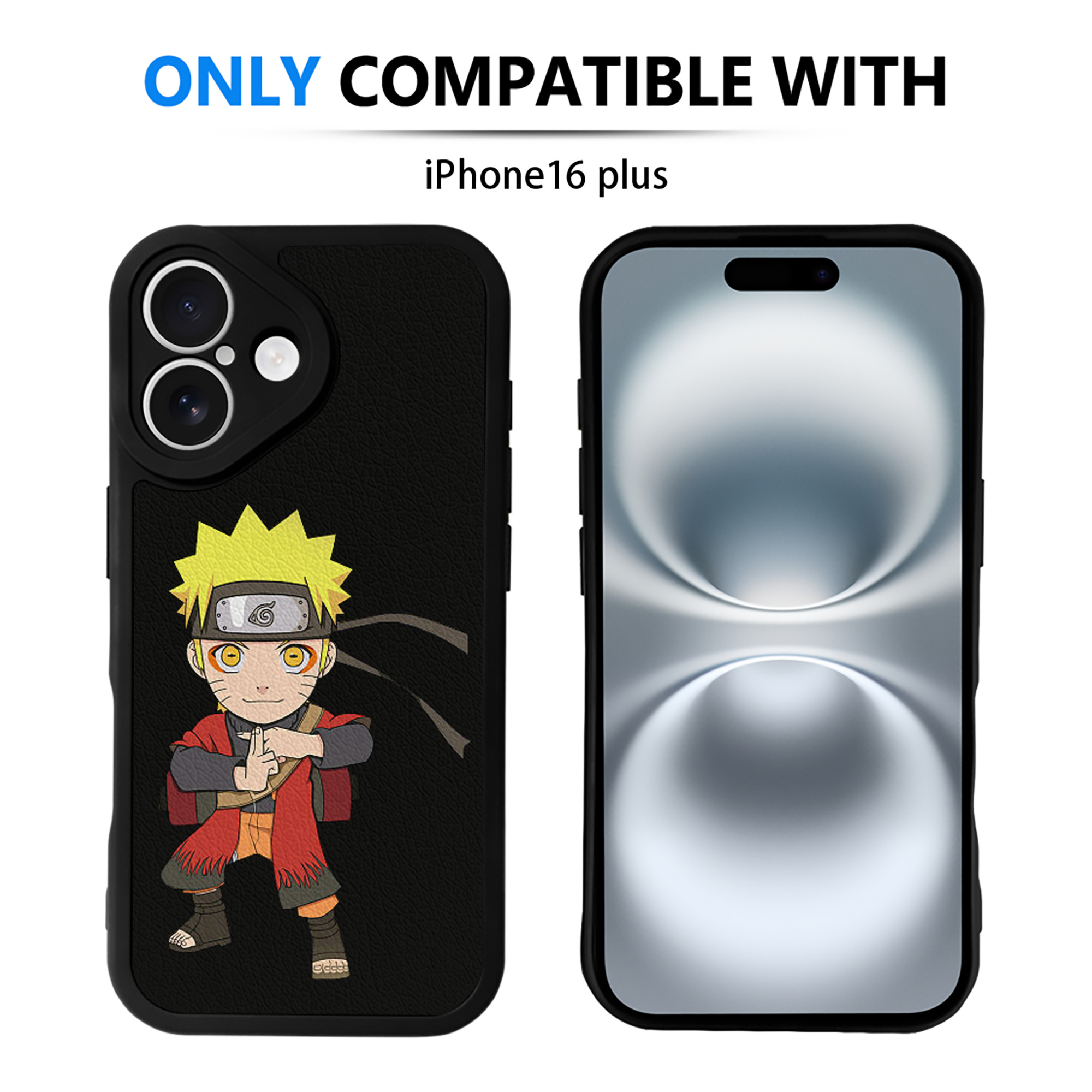 （画像用） NARUTO -ナルト- うずまき ナルト Uzumaki Naruto 【iPhone 16シリーズ対応】シリコンスマホケース（レザー調） 材質：シリコン